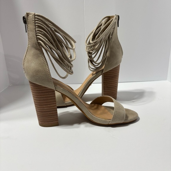 Mi.iM Beige Strappy Heeled Sandals - Picture 1 of 5